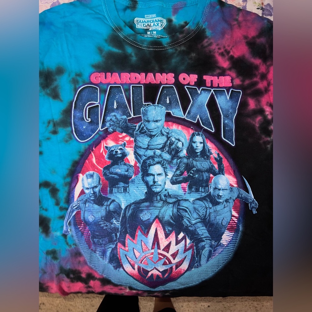 Disney Guardians of the Galaxy Tie-Dye Tee - Blue, Pink, Black